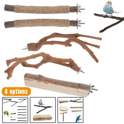2-10Pcs Bird Perch Stand Wood Parrot Perch Toy Multi-role Training Play Stand Platform Practical Cage Accessories Bird Supplies