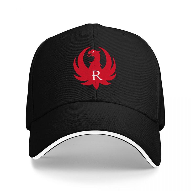 Red Dragon Logo Baseball Cap with Bold R Design Black Adjustable Hat for Unisex and Women Fashionable Streetwear Accessory
