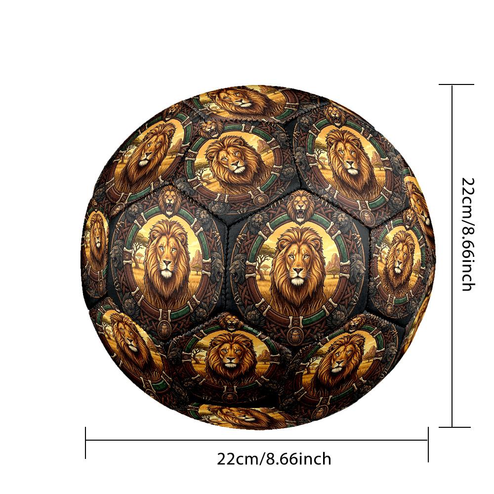 Lion Majesty Circle Round Football Size 5 Adult Ball Suitable for Training Matches and Outdoor Team.
