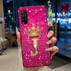 Case For TCL 205 4187D Bumper Black Silicone Shockproof Soft Casing Lucky Exclusive Initial Letter Luxury Crown Pattern Cover