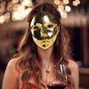 Masquerade Mask Metallic Color Mask Halloween Mask Full Face Mask For Women Men Cosplay Masquerade Costume Accessories