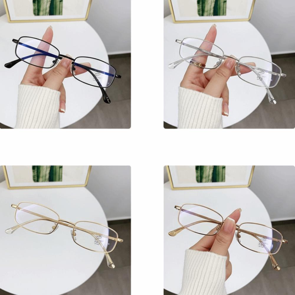 Retro TR Metal Reading Glasses Black Silver Gold Rectangle Frame Glasses Anti-Blue Glasses Men Women