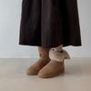 Stilvolle vielseitige Schneestiefel mit dicker Sohle Damen Retro Wildleder Gürtelschnalle Zwei dicke Samt Thermobaumwollstiefel