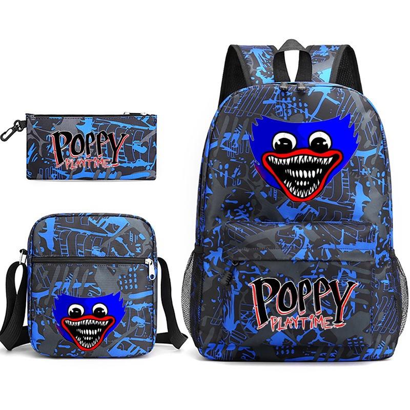 Szkolny Zestaw 3-częściowy Playtime: Piórnik Torba na ramię Plecak Poppyplaytime