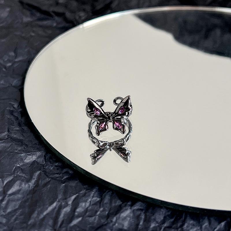 

Роскошное черное кольцо-бабочка для женщин – модный, нишевый дизайн, персонализированный подарок для подруг One Size