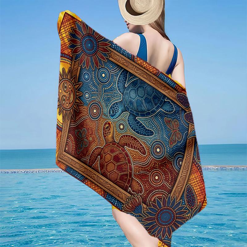 

Oceanic Turtle Artwork Beach Towel, Super Soft Microfiber, Gift for Her/Him, Birthday, for Pool, Beach, Travel, Home Decor Fan gifts 70cmx140cm(27x55inch)
