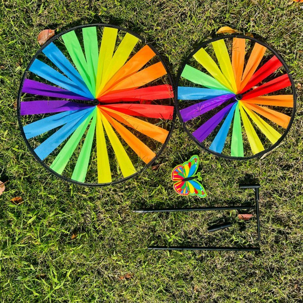 Stiluri Multiple Lasere Colorate Film Strălucitor Moară de Vânt Strat Dublu PVC Vânturică Rotativă Schimbătoare de Culoare Strălucitoare