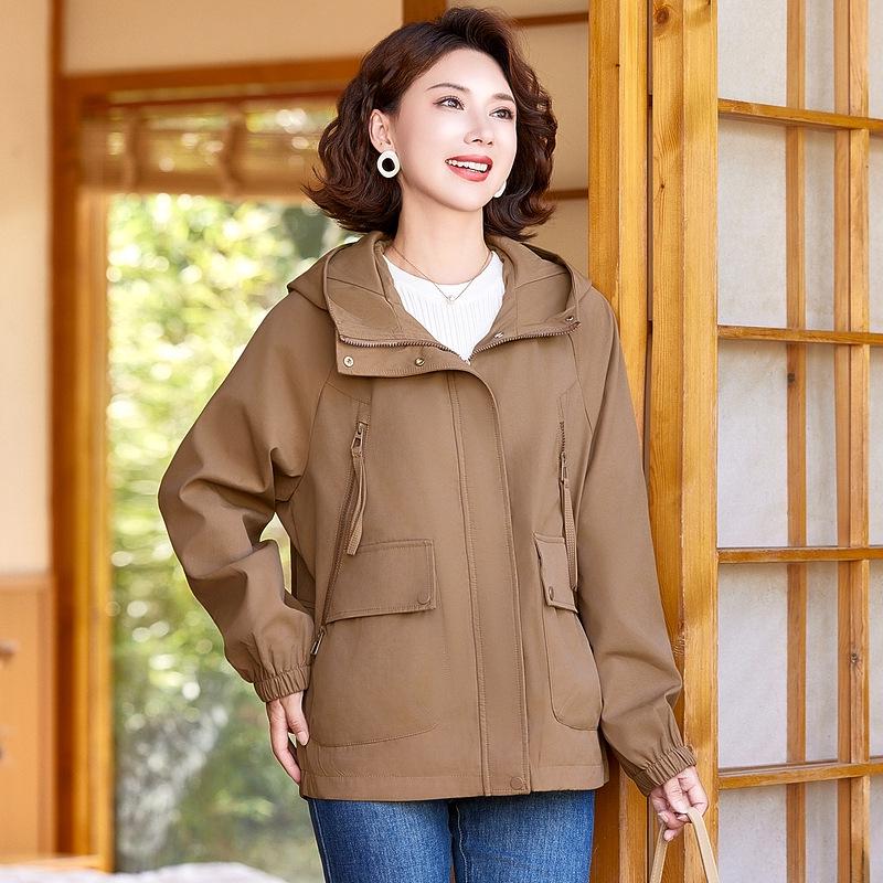 Women s 2026 Retro Petite Short Windbreaker - Spring/Autumn Casual Jacket 5XL