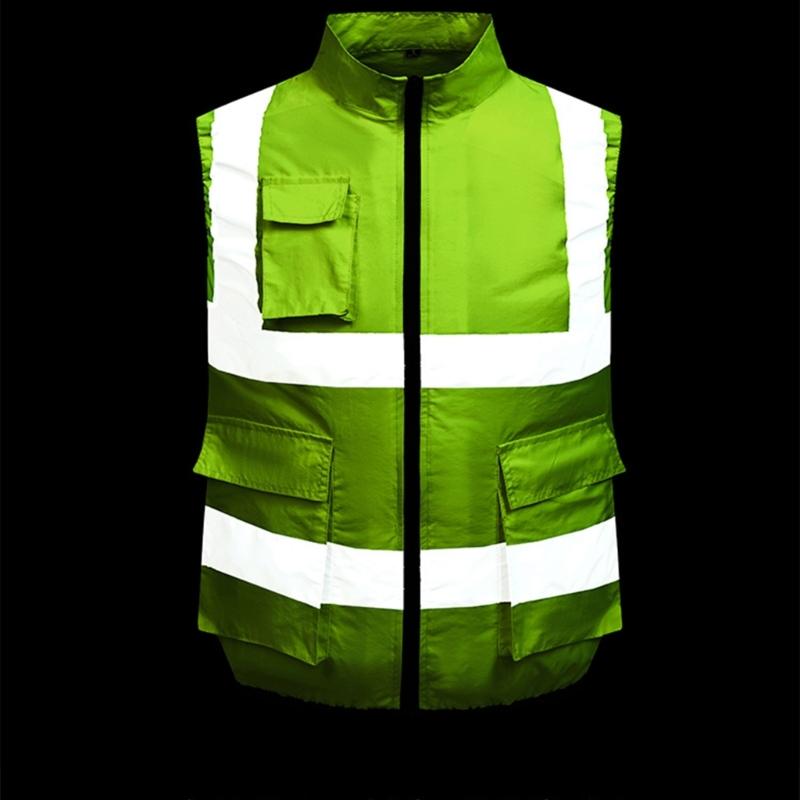 Reflective Vest Security Vest with Pocket Unisex High Visibility Vest Security Workwear for Men Women Traffic Work