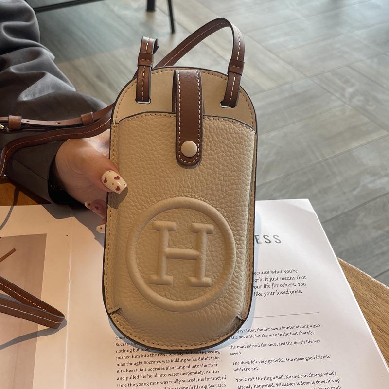 Women's Leather Crossbody Phone Bag - 2025 Summer Collection, Elegant & Compact Design