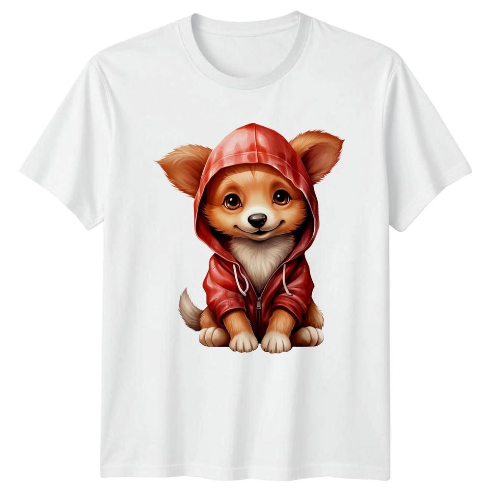 Puppy Dog In Hoodie Animals Dogs Unisex TShirt Unisexs Tee Unisexs Graphic S
