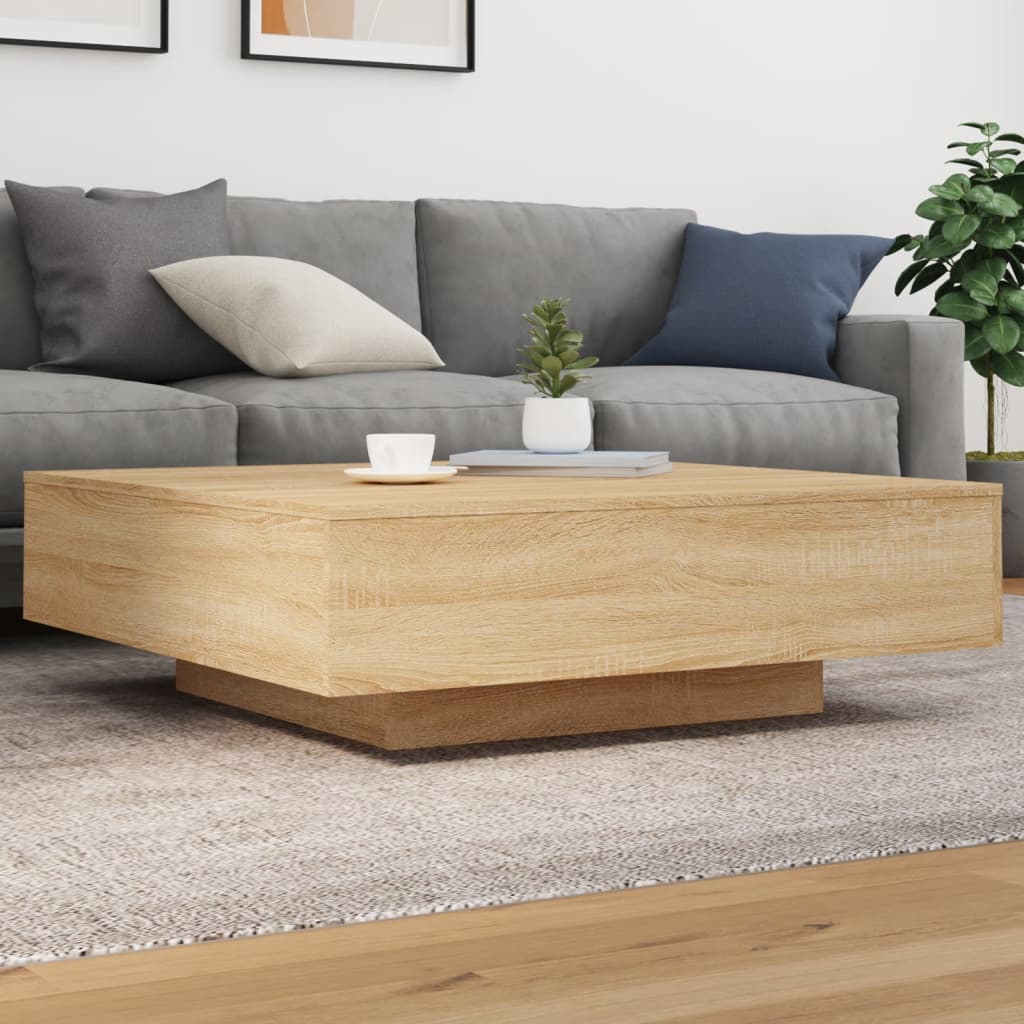 Vidaxl Couchtisch mit LED-Beleuchtung, Sonoma-Eiche, 100x100x31 cm