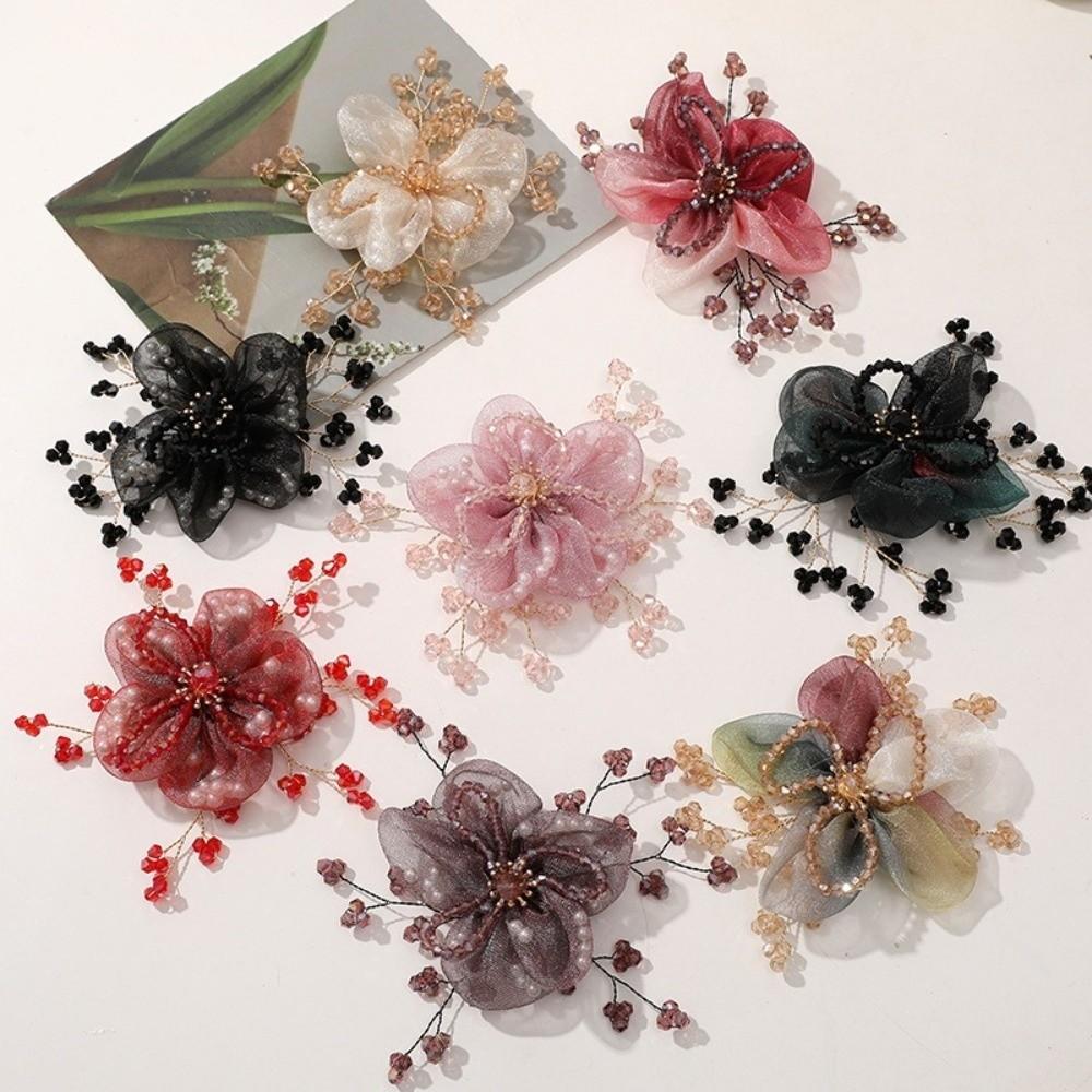 Sheer Organza DIY Hair Accessory Crystal Bead Hanfu Decoration Hanfu Garment Embellishment