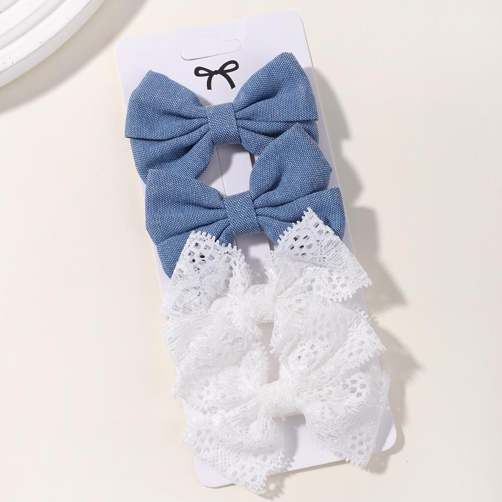 Children'S Hair Accessories Set Baby Printed Hairpin Card Flower Fabric Hairpin Christmas Set 2302