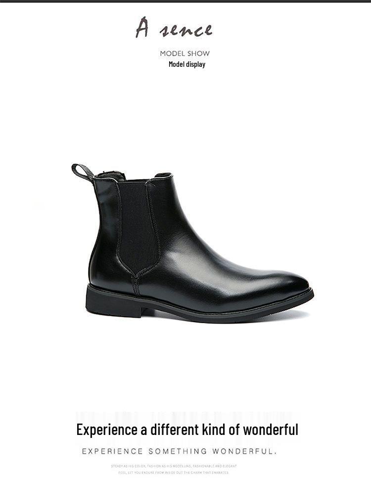 Men's Retro British Pointed Toe Chelsea Boots - Autumn/Winter Casual Business Dress Fashion.