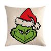 Green-haired Monster Pillow Cover Linen Christmas Pillow Cover Living Room Sofa Lumbar Cushion Cover