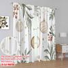 2pcs,2D Plane Printing Curtains Christmas Ornaments Holly Berries (3) 100% Polyester (without Rod) Outdoor Decorations for