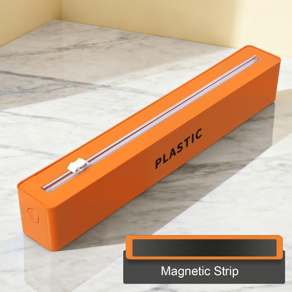 Solid Color Cling Film Dispenser with Slide Cutter Plastic Wrap Dispenser  Aluminum Foil оранжевый