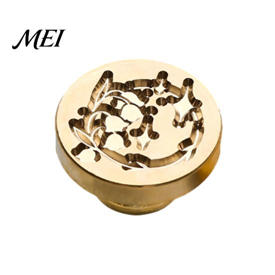 Greeting Card Sealer Wax Seal Stamp, Vintage Plant Pattern Head, Durable Flower Embossing Stamp Copper Head Replacement, for Envelope And Cards