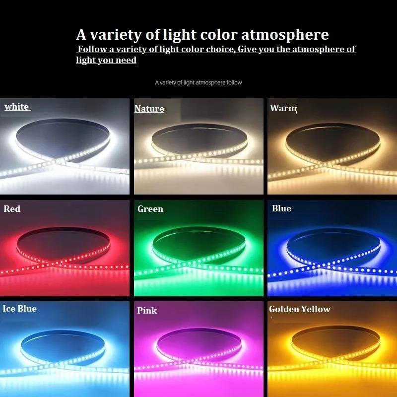 2M/5M Five Color Dimmable LED Strip Light 12V Color Temperature Adjustable Flexible LED Light Strip Christmas Decorations