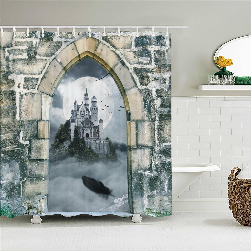 

Старая кирпичная стена занавески для душа занавеска для ванной комнаты для украшения дома водонепроницаемая полиэстеровая ткань экран для ванной занавеска с 12 крючками W90xH180cm