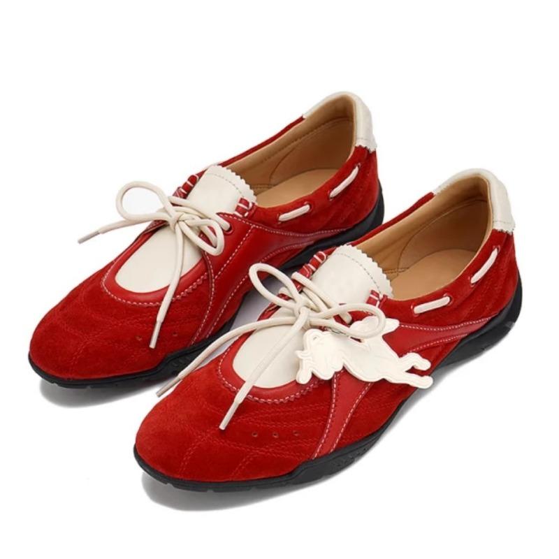 Flat-bottomed Sailing Shoes Retro Platform Lace-up Women's Niche Boxing Shoes Versatile Casual Shoes Women's Ballet Shoes