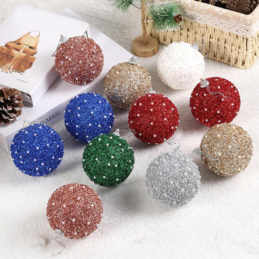 Foam Christmas Tree Ball Pendants 6pcs/box Hanging Christmas Ball Pendant Ornament Christmas Baubles Balls Ornaments