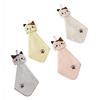 Cat Embroidery Coral Fleece Towel - Absorbent Hanging Hand Towel for Kitchen & Bathroom