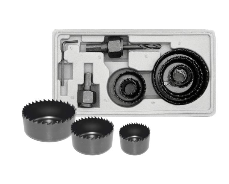 Awtools Hole Saws For Wood / 19-22-25-28-38-44-51-64 Mm / Set Of 11 Pieces