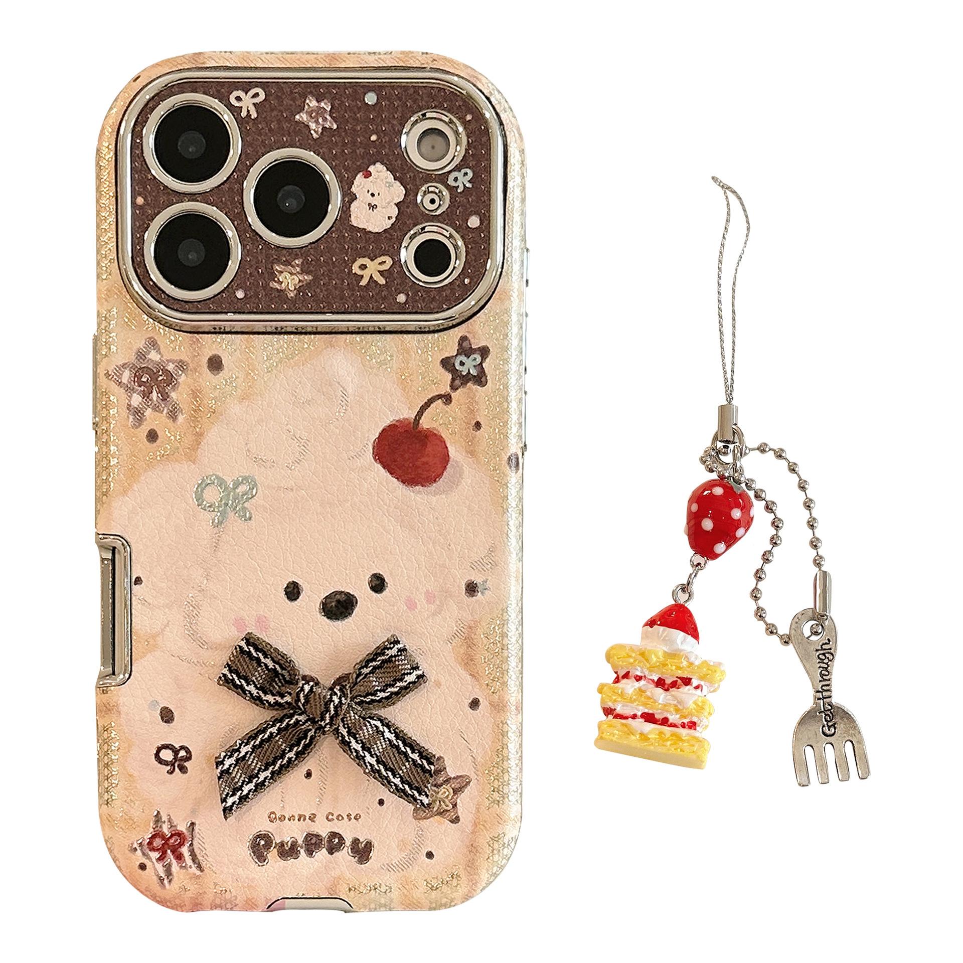 

Cute Cartoon Bowtie Puppy Phone Case for iPhone 15, iPhone 16, iPhone 17 Pro Max iPhone 17 Pro Max