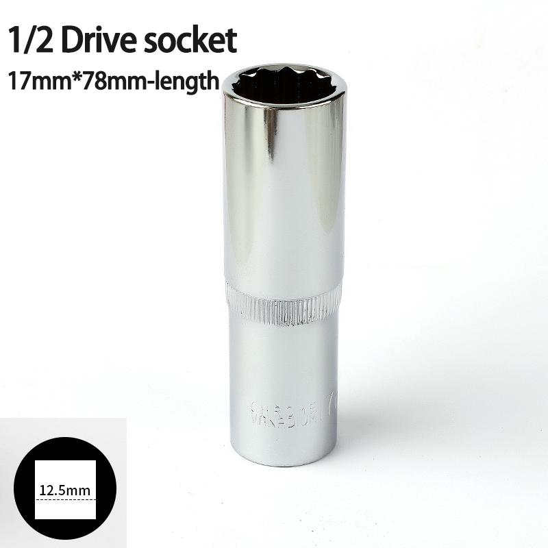 1pcs 12 Point 78mm Mirror Deep Socket Head 1/2 Drive Torx Bit Ratchet Wrench Adapter Tool Part 8-32mm Car Repair Tools