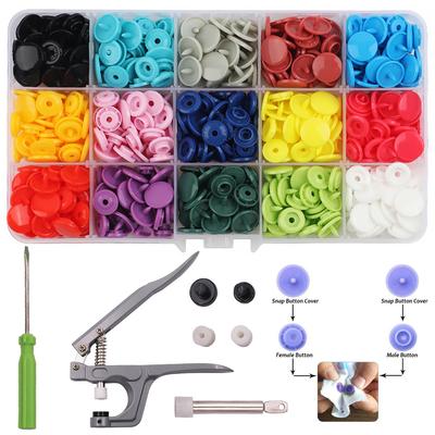 Snap Kit Kunststoff T5 Bekleidung Mehrfarbig Professionelles Harz-Kit Rund DIY Nahtloser Knopf zum Nähen Stoff Bekleidungsherstellung