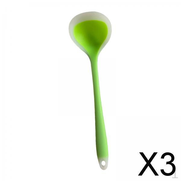 

3x Полупрозрачный силиконовый половник для супа, кухонная утварь, ложка, кухонная ложка с антипригарным покрытием, ложка для перемешивания