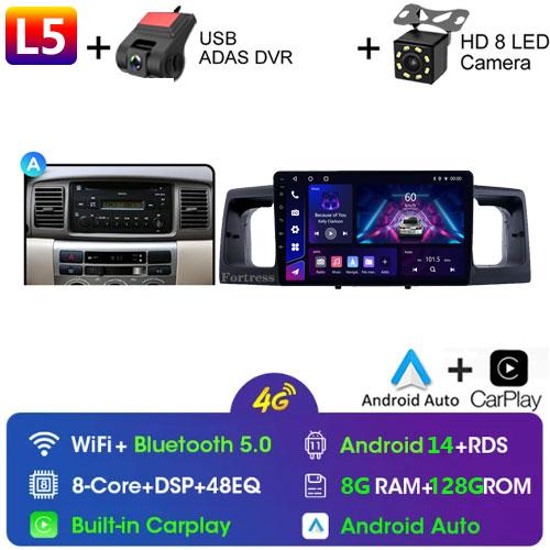 2Din Android14 For Toyota Corolla E120 E130 2000-2004 Car Radio Multimedia Video Player GPS Navigation Carplay Stereo Autoradio