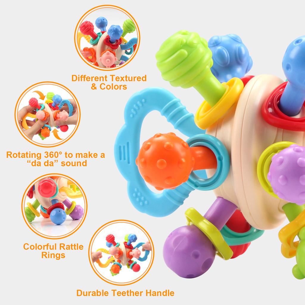 Manhattan Round Ball Baby Hand Rattle Soft Silicone Toys Baby Toys Infantil Chewable Teethers Toys for Newborn 0-12 Months