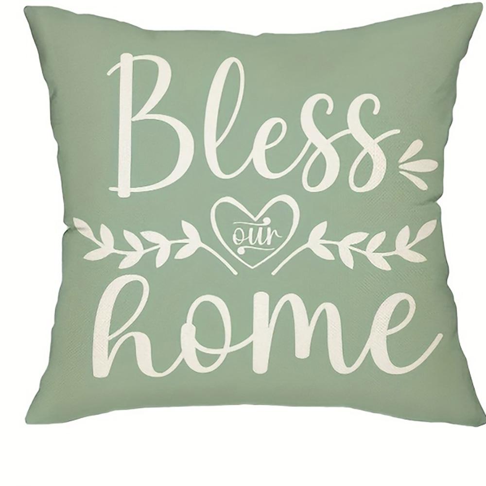 1/4pcs Floral Patterned Pillowcases with Inspiring Sayings Sofa cushion cover home bedroom room decoration