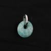 Natural Amazonite Donut Pendant 925 Sterling Silver Rhodium Plated Minimal Fine Jewelry Gift for Her