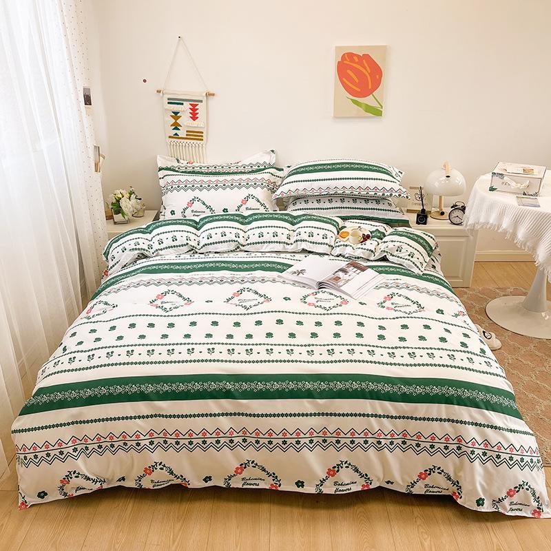 Thickened Brushed Four-piece Bed Sheet and Quilt Cover Three-piece Set Four-season Autumn and Winter Bedding Duvet Cover