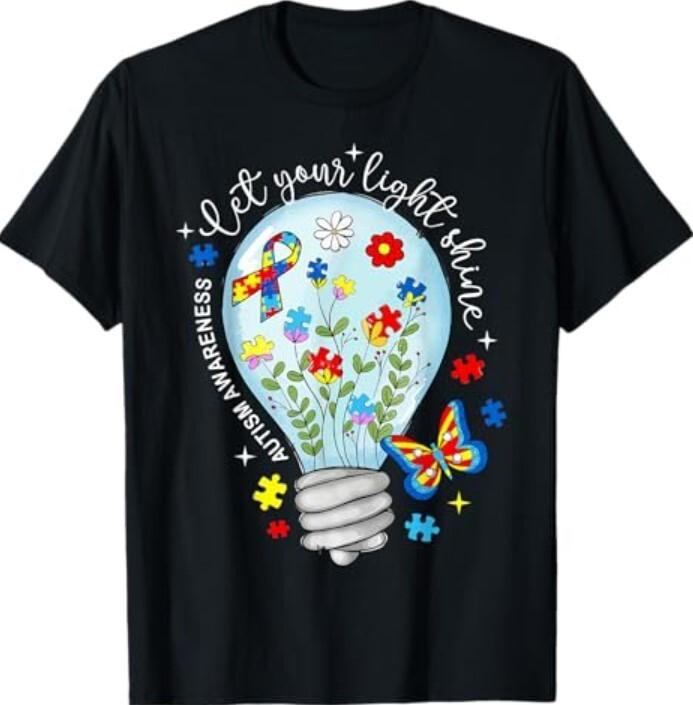 

Kids Light It Up Blue Autism Awareness Ribbon Puzzle Pieces T-Shirt Unisex T-Shirt XL