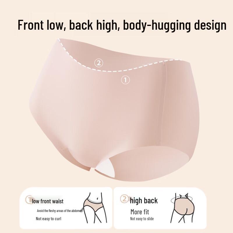 Langsha Women's Ice Silk Antibacterial Seamless Briefs