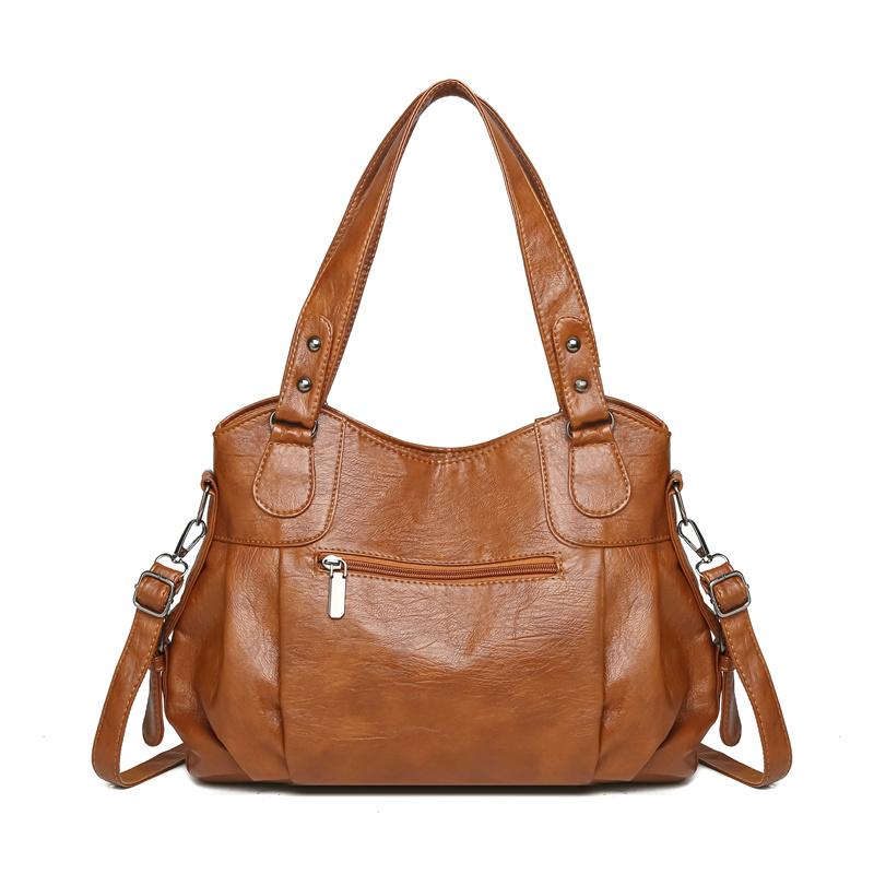 Vintage Women's Handbag Large Capacity Soft Leather Shoulder Bag Mother Bag