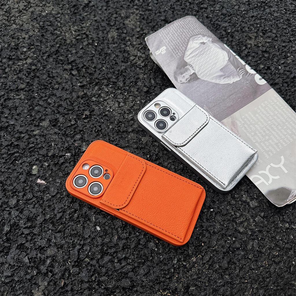 Litchi Pattern Leather Full Coverage Card Holder Case for iPhone 15 and 12, Compatible with Apple Air.