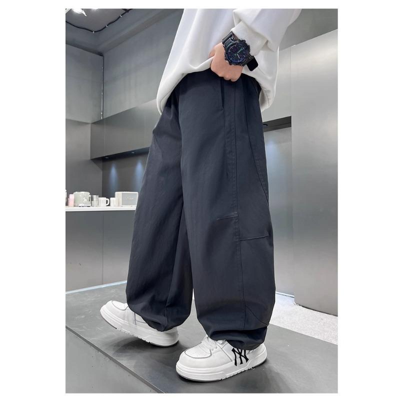 Boys Straight Loose Solid Color Casual Long Work Pants For Big Boys
