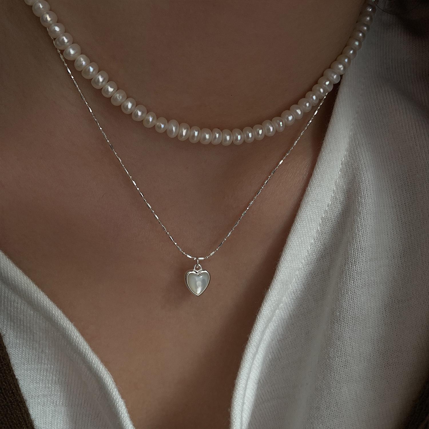 

925 Sterling Silver Neck Chain Jewelry For Women Heart Pendants Female Necklaces Luxury Quality Charms Exquisite Accessories