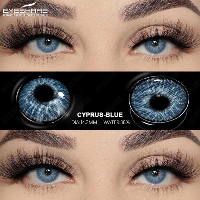 

2Pcs Natural Colored Contacts for Eyes Blue Lenses Brown Eye Contacts Yearly Lens Makeup Gray Pupils Use for Eye