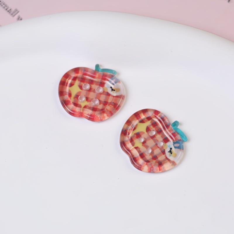 10pcs Dopamine Color Apple Translucent Buttons for Crafts Resin Accessories Clothing Sewing Supplies Sweaters Materials