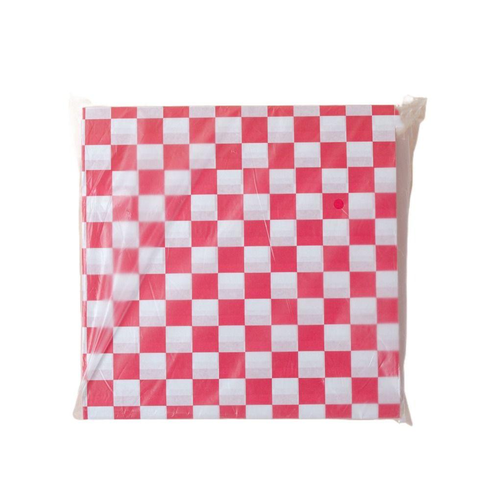 100Pcs Grid Pattern Sandwich Wrapping Paper Square 22cm Hamburger Packaging Paper Oil-Proof Professional Deli Basket Liners