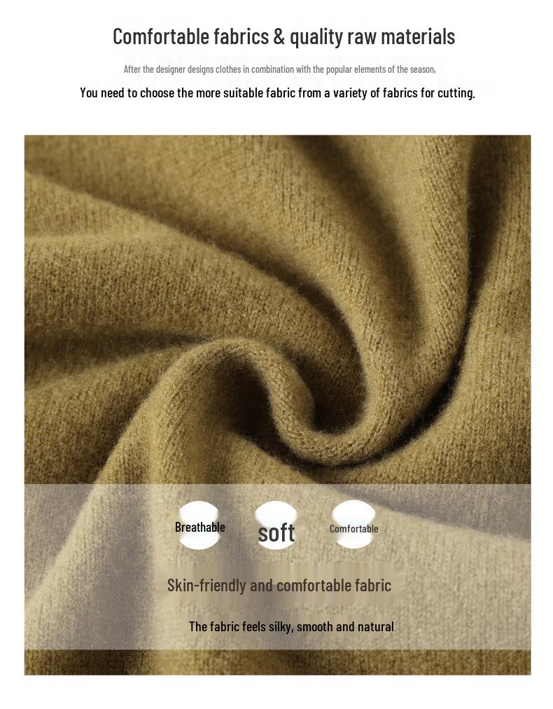 New Women's V-Neck Pure Wool Cardigan, Casual Knit Woolen Sweater Jacket