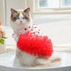 Flutter Sleeves Cat Tutu Skirt Rose Pattern Puppy Floral Vest Cat Cake Skirt  Bichon Frise Dog