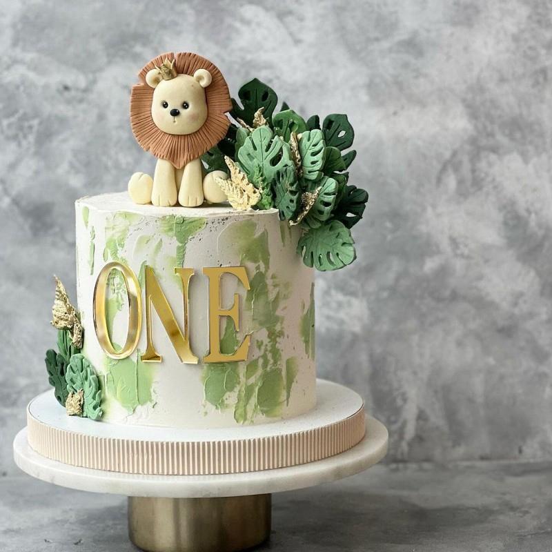 6 Types One Letter Design Birthday Cake Topper Acrylic Gold One Cupcake Topper for 1st Birthday Anniversary Wedding Party Decor